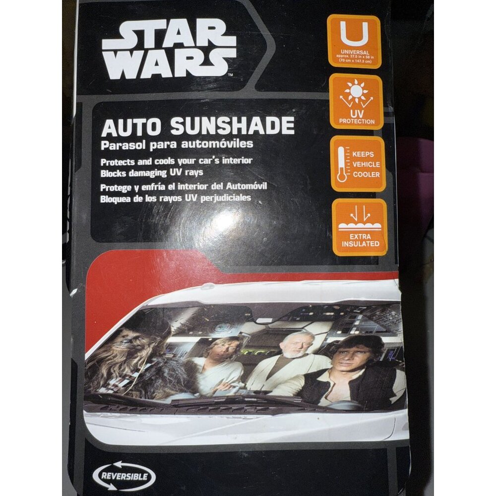 Star Wars Auto Sunshade UV Protection Keeps Vehicles Cool Reversible Extra Insul